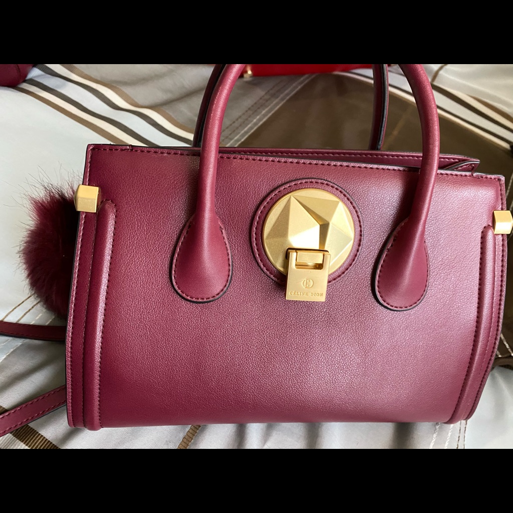 Cline Dion Octave Leather Satchel Burgundy